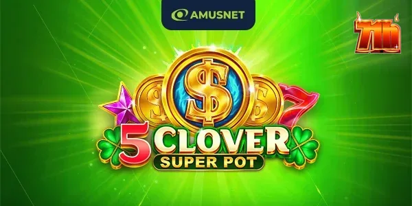 Tampilan visual slot Clover Super Pot dengan simbol keberuntungan dan gulungan klasik.